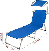 Comoda sedia a sdraio pieghevole da giardino con parasole per patio e giardino, campeggio, picnic, spiaggia, relax all'aperto