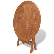 vidaXL Massello di Teak Tavolo Pieghevole per Esterno Rotondo Arredo Giardino
