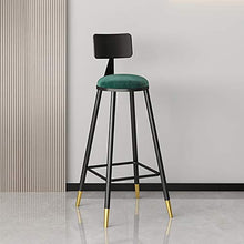 TopJiä Velluto con Schienale Sgabelli da Bar 65cm,Sgabello da Bar con Poggiapiedi Moderni Bar Seggiolone,seggiola da Bar Domestico Girevole Sedia,portante di Carico 150kg,Nero