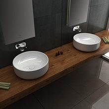 Alpenberger Lavabo da appoggio in ceramica, effetto loto, rotondo, 41 cm, facile da pulire