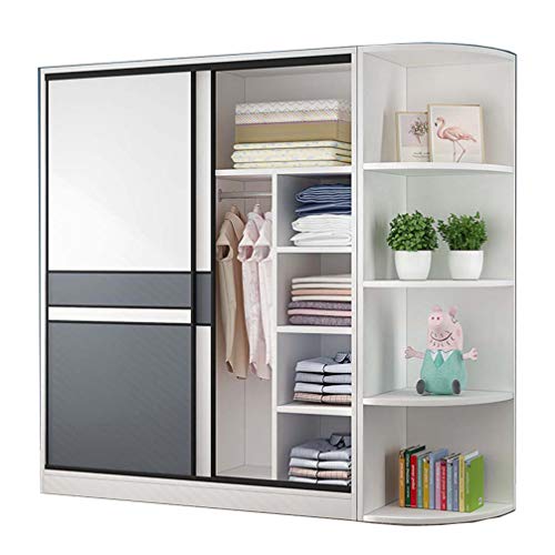 ZKHD Home Camera da Letto Pannello Armadio A Porta Scorrevole, Armadio Moderno E Semplice in Legno, Pannello Semplice Armadietto di Stoccaggio, con Armadio Laterale,140 * 50 * 200cm