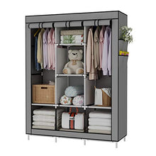 UDEAR Armadio Piccolo Cabina Guardaroba Appendiabiti Richiudibile in Tessuto Non Tessuto Grigio