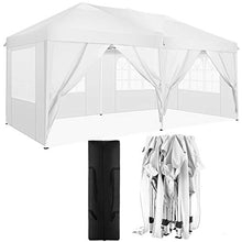 TOOLUCK Gazebo 3x6m Tende per Eventi Gazebo da Giardino Impermeabile Pop up Gazebo con 6 Pareti Laterali, per Giardino, Picnic, Spiagge, Feste (3x6m, Bianco)