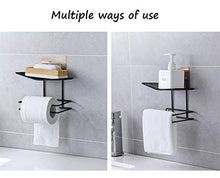 LYM &ripiano di stoccaggio Scaffali, Ferro da Bagno Porta Asciugamani di Carta Punch Supporto for Telefono Gratuito Porta Rotolo a Muro Supporto for Rotolo Scaffale di Finitura