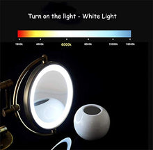 YASEking. Trucco LED Specchio Doppio Parete Bagno Specchio Specchio di Trucco di 8 Pollici Regolabile Specchio Retrattile d'Argento a Muro