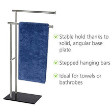 WENKO Piantana portasalviette Lima acciaio inossidable - porta asciugamani, Acciaio inossidabile, 41 x 79 x 20 cm, Satinato