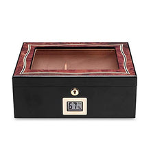Minmin Cigar Box Desktop Humidor Cedar Wood grande capacità fumatori continentale Cigar Cabinet Skylight, 295x247x100mm accessori del sigaro (Size : 295x247x100mm)