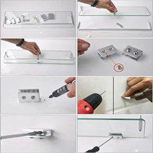 YF-SURINA Mensole per doccia Mensole in vetro galleggiante Mensola portaoggetti a parete Vetro temperato in metallo No ruggine Portasciugamani doccia a 1 strato per cucina Yb A-6,30 cm,30 cm