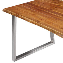 vidaXL Legno Massello d'Acacia Tavolo da Pranzo Interni Stile Industriale Bordi Vivi Arredo Cucina Tavola 160x80x75 cm Telaio in Acciaio Inox