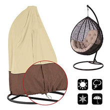 CHEYLIZI Copertura della Sedia Dondolo, Sedie Sospese Coperture Mobili Impermeabili Tessuto Oxford con Fodera in PVC, Sedie Sospese Antipolvere Protettiva Copertina (Single: 115 * 190 cm, Beige)