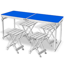 WNN-URG Portatile Tavolo Pieghevole e 4 sedie, Regolabile Picnic Esterno di Campeggio Tavolo Buffet Wedding Cucina Colazione Bar Set Market Garden Partito dell'automobile Indoor URG