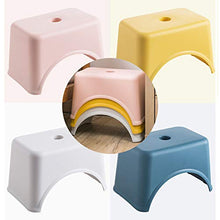Sgabello in plastica x4, sgabello basso quadrato spesso addensato (per adulti e bambini), resistente portante, adatto per cucina bagno esterno con tappetino antiscivolo/rosa / 28x18x20cm