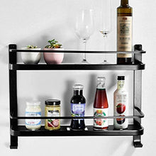 AINIYF Bagno Bagno Doccia Mensola Organizzatore Parete Punch Libero rettangolo di Alluminio dello Spazio 1/2 Livello Rete Collegare Drain, Nero