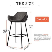 LWW Sgabelli, in pelle moderna Faux Pianale da cucina Altezza sgabello, 26" H, Grigio, Set di 4,Contatore Altezza 66,5 cm (26"),Contatore Altezza 66,5 cm (26")