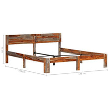 Montloxs Camera da Letto giroletto in Legno massello di Palissandro, Stile Moderno familiare Pratico giroletto in Legno massello di Palissandro 205 x 145 x 73 cm -Grigio Stile 1