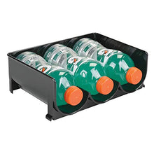 mDesign Set da 8 portabottiglie vino e bevande – Portabottiglie frigo impilabili e con pratici manici – Scaffale portabottiglie per la cucina in plastica senza BPA – nero