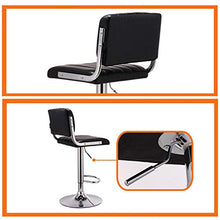 LUSTAR Stazione Sgabello di Sollevamento Girevole A 360 °, Set di Sgabelli Regolabili A Barre di 2, Sedie A Barre in Pelle PU con Schienale Brown-High Stool