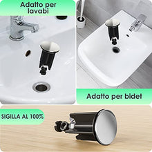 Kitchen Helpis® Tappo lavandino bagno, nero, 2 pezzi, tappo bidet da 40mm con catena cattura capelli, tappo bidet universale, saltarello lavandino, tappi per lavandino bagno, tappi lavandino bagno