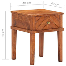 vidaXL Comodino 40x40x50 cm in Legno Massello di Acacia