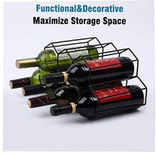Vino Wine Rack bagagli Holder 7 Bottle Holder Wine Rack Tribuna del risparmiatore dello spazio Protector controsoffitto libero basamento del vino Rack Nero