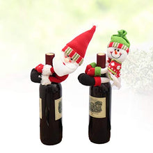TOYANDONA Borsa per Vino di Natale 2 Pezzi Copertura per Bottiglia di Vino di Babbo Natale Pupazzo di Neve Sacchetti Regalo di Natale Hugger di Vino per Decorazioni per la tavola di Natale