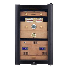 Armadio per Sigari Humidor per Sigari Temperatura E umidità Costanti Armadietto per Sigari in Metallo Spazzolato Oro Low-E Vetro Antiappannamento può Contenere 400 Sigari