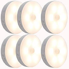 Luce notturna con rilevatore di movimento,lampada da parete ricaricabile USB,luce a LED intelligente per armadio Per camera da letto,armadio,corridoio,Cucina,Scale,Garage ecc.(Luce calda,6 pezzi)