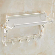 Great Coat Ganci, Parete Mensole alluminio dello spazio pieghevole Bagno rack di stoccaggio con il gancio, stelo portasciugamani, non Fade multifunzione Cosmetic rack di stoccaggio, Tieni la grande vi