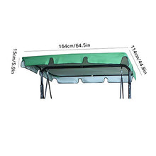 Coprisedile per Altalena da Giardino a 3 Posti, Impermeabile, 164x114x15cm, Colore: Verde (Altalena Non Inclusa)