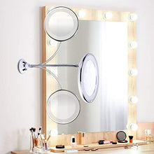 BD.Y Specchi per Trucco Specchio a LED con Specchio Luminoso a LED Specchio ingranditore Flessibile 10X con Ventosa