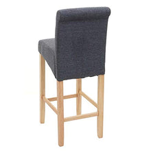 Mendler Coppia sgabelli HWC-C33 Lounge Legno Tessuto - Grigio Scuro Piedi Chiari