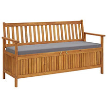 Panchina da giardino con vano portaoggetti e supporto, 148 cm, in legno di acacia
