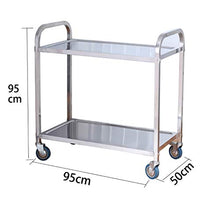 Xiao Jian Catering Trolley, 2 Tier acciaio inossidabile staccabile Carrello di servizio Carrello Clearing ombrellone con blocco ruote for cucine, alberghi, ristoranti e case di cura carrelli che servo