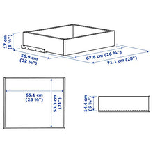 KOMPLEMENT cassetto con frontale in vetro 67,8x56,9x16 cm effetto frassino tinto marrone