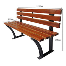 GaoF Panca per Uso Domestico Panchina per Il Tempo Libero da Giardino per Esterni, Sedia in Legno anticorrosivo Superficie per terrazza Panca con Schienale, Sedia in ghisa Piede