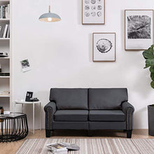 Tidyard Divano Moderno a 2 Posti in Tessuto Grigio Scuro,Divano 2 Posti,Divano in Tessuto,Divano per Soggiorno,Divano Soggiorno Moderno 145 x 70 x 75 cm