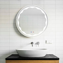 Salone di bellezza specchio di bellezza smart touch screen bagno specchio luminoso a LED hotel hotel rotondo specchio da bagno intelligente specchio per il trucco luminoso specchio senza cornice con