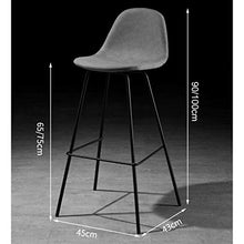HLL Sgabelli, Elegante Casa 1 Pz Pelle Sedile Bar Sedie Gambe Cucina Colazione Bancone Sgabelli Metallo Sgabelli Alti Sgabelli Design Moderno,Blu Scuro,45X43X65Cm