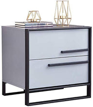 H-CAR Robusto Accent Table Comodino Mobili per la casa Camera da Letto 2 cassetti Comodino in Legno massello Armadio di stoccaggio Divano Tavolino Moderno Comodino A 50x40x50cm