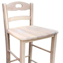 Sgabello sedia legno massello grezzo con schienale snak bar pub agriturismo ristorante