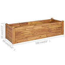 Letto Rialzato da Giardino 160x60x44 cm Legno Massello d'Acacia