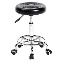 XIAOYAN Sgabello Sgabello Rotondo, Sedia a Sgabello rotabile Rotondo |Sgabello Rotondo con Linee Rotazione Bar Sgabello Bianco (Color : Black)
