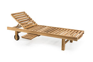 RSPL Lettino da Esterno in Vero Teak Naturale pregiatissimo. Arredo Piscina e Giardino di Alta qualità