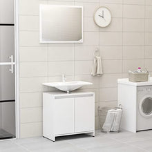 Set di mobili da bagno, colore: bianco lucido