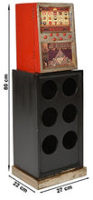 ts-ideen Mobiletto Comodino Colonnina Cantinetta rustica scaffale Botriglie Vino stile retro motivo Design Slot machine 80 x 27 cm