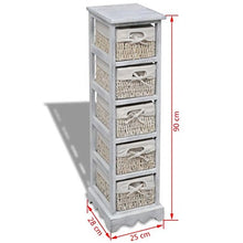 Lingjiushopping Cremagliera Legno Bianco, 5 cestini Dimensioni: 25 x 28 x 90 cm (L x P x A) Armadietti e stipi