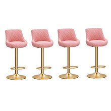 Sgabelli da Bar Sedia Sgabelli da bar set di 4, addensare flanella Sedile colazione cucina Bar Sgabelli altezza regolabile sollevatore meccanico Sgabello, 360 ° di rotazione / d'oro Leg poggiapiedi se