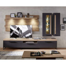 Stella Trading Loft-Two-Mobile TV (Parte Inferiore), Effetto Rovere Artisano, Colore: Grafite, 96 x 55 x 44 cm