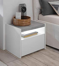 Stilprojectstore Coppia Comodino 1 Cassetto - Full - Bianco Opaco/Cemento