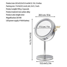YIBOKANG Specchi, Specchio da Bagno Specchio Specchio per Trucco per Ragazza, Illuminazione a LED Desktop Specchio Beauty Specchio AAA Alimentato (Non Incluso) Base Antiscivolo